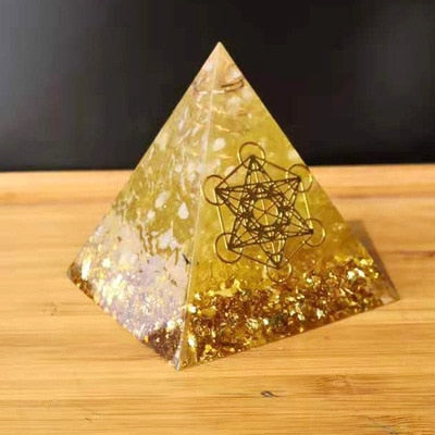 Tree of Life Orgonite Pyramid Mold Amethyst Peridot Healing Crystal