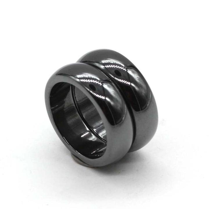 KFT Natural Black Hematite Magnetic Healing Ring 6mm Band Sizes 5 Through 12 Men Womens Ring Jewelry